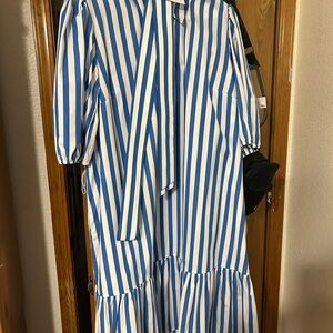 Kate Spade Blue and White Striped Dress